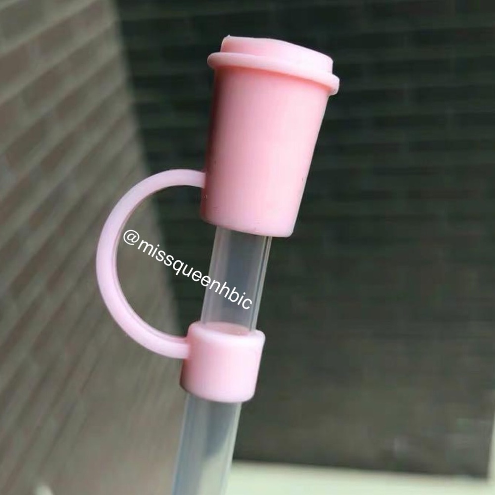 🌸Pink Coffee Cup Straw Topper🌸